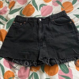 Vintage High Waisted Levi Black Cut-off shorts